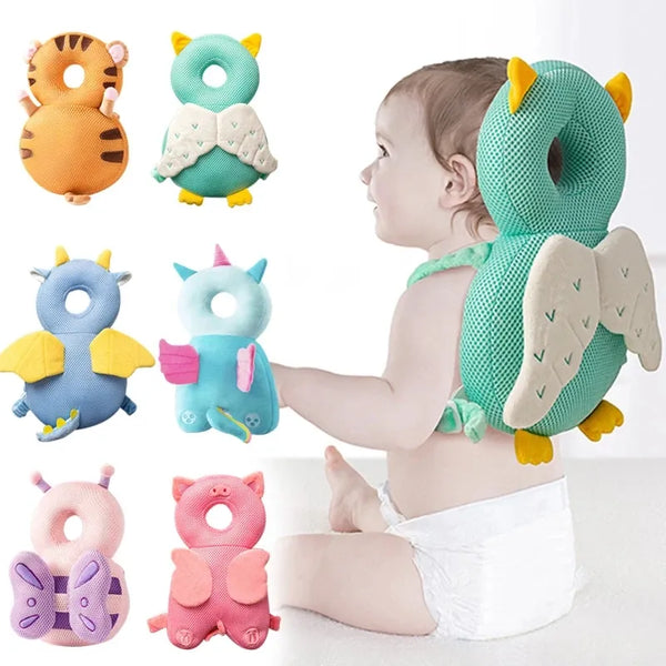 Nueva protección para la cabeza de bebés almohadilla para reposacabezas anticaídas almohada para el cuello del bebé alas bonitas cojín de resistencia ropa de cama mochila.