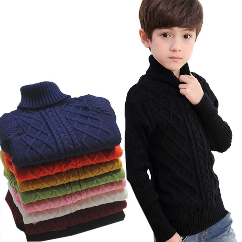 Suéter de cuello alto para niños y niñas.